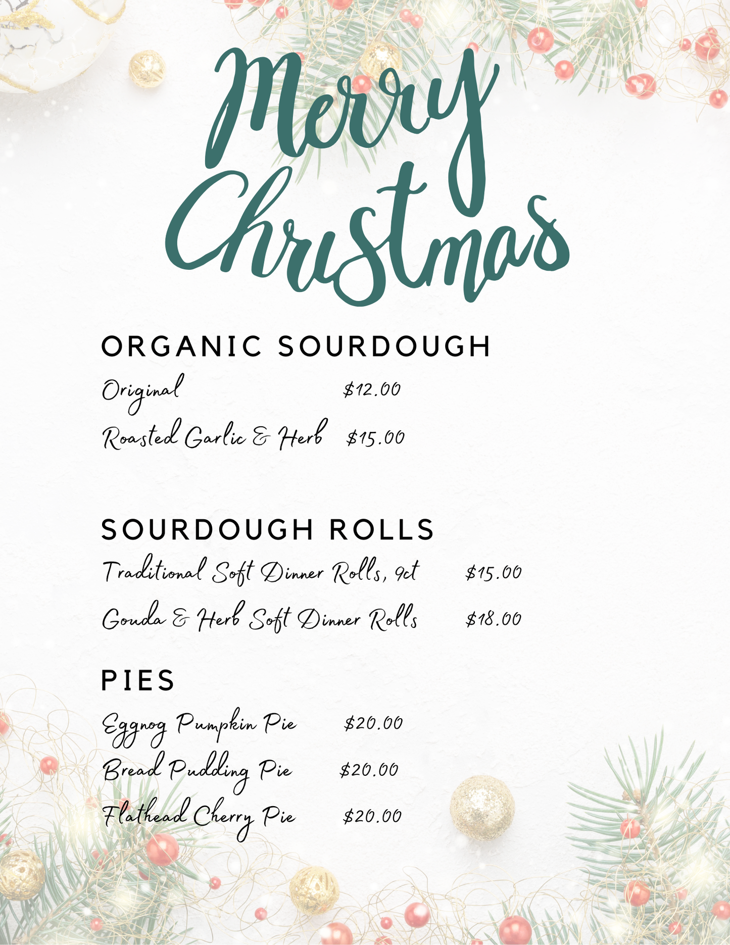 Christmas 2025 Baked Goods